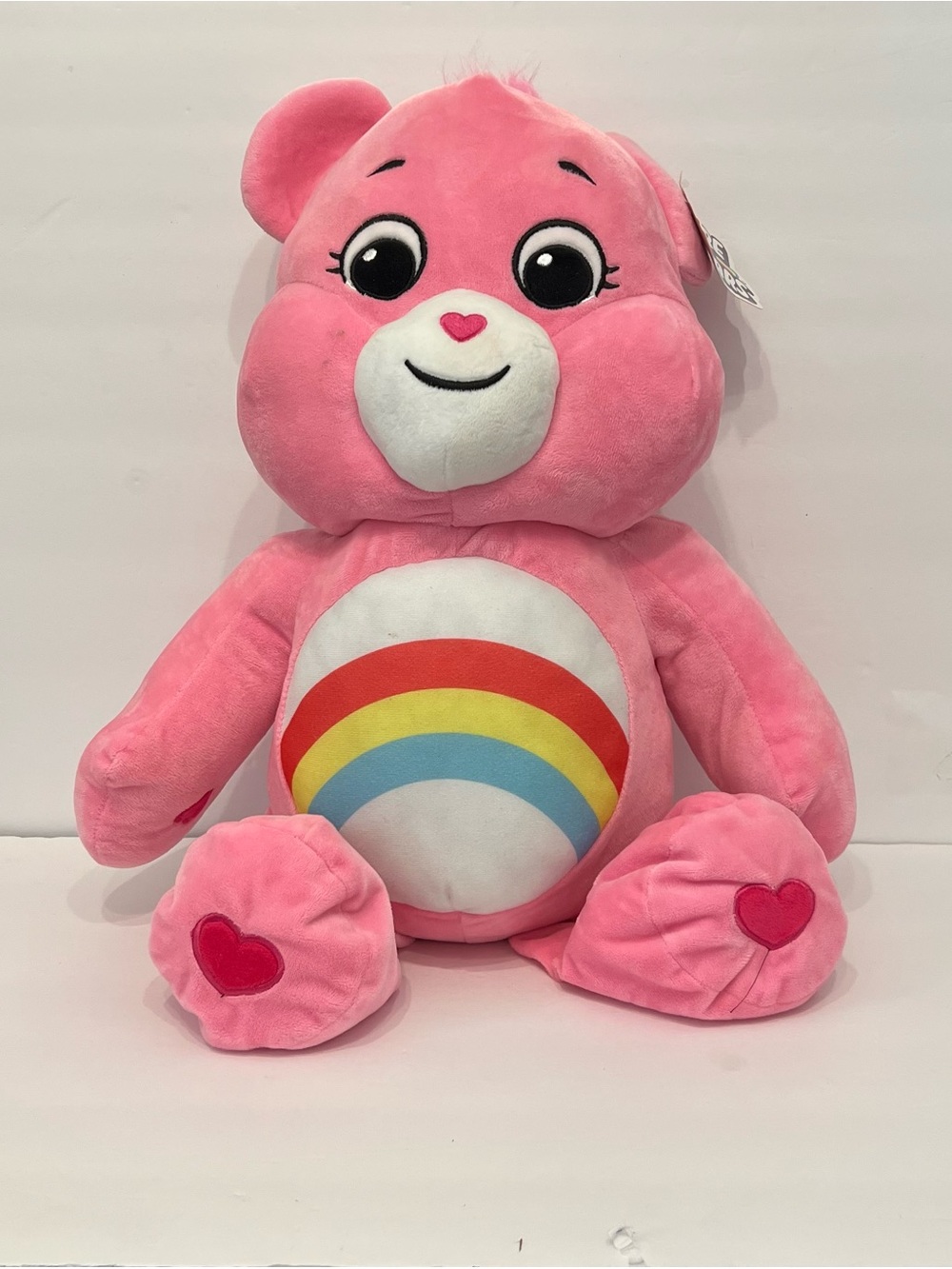 Care Bears Pink Rainbow Belly Plush - Heart Paw Accent